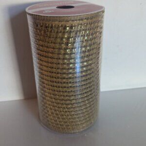 NWT Metallic Gold Mesh Extra Wide Christmas Ribbon Michaels Holiday Crafts Decor
